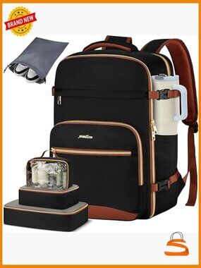 Large Travel Carry On Backpack with 4 Packing Cubes, TSA Approved Weekender for